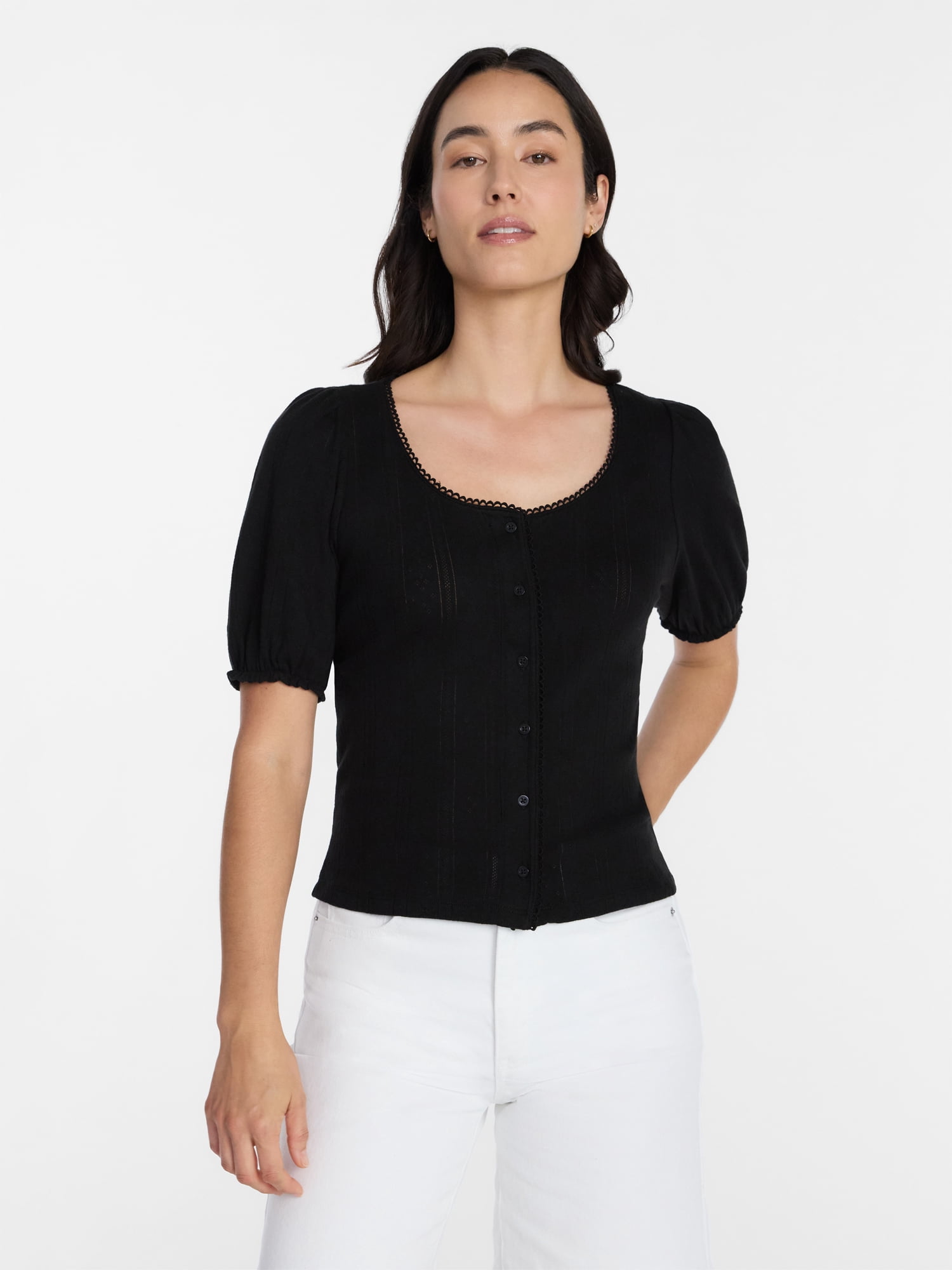 Time and Tru Women's Twist Front Top, Sizes XS-XXXL - Walmart.com