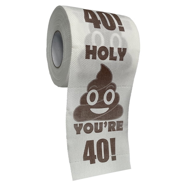 Roll Poop - Regalos de cumpleaños para inodoro impresos para mujeres y hombres (40 cumpleaños)