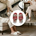 thumbnail image 6 of Xoenoiee Christmas Snowman Bulb Snowflake Print Warm Slippers for Women Men, Memory Foam Soft Warm Slip On Anti-Skid Open Toe Cotton House Slippers for Indoor Outdoor, 12-13 Women/11-12 Men, 6 of 7