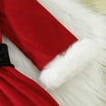 thumbnail image 5 of SuTry Girls Christmas Party Dress Long Sleeve Round Neck Solid Color with Bow Belt and Hairband Set Fall Winter Plush Funny Christmas Clothing for Kids 1-6 Years(Red,3 Years), 5 of 9