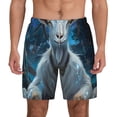thumbnail image 2 of Picia Forest Meditating Goat pattern Mens Swim Trunks with Compression Liner Stretch Beach Shorts Quick Dry with Zipper Pockets No-Chafing Board Shorts-Large, 2 of 9