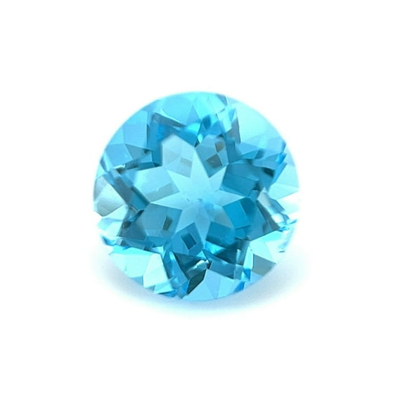Certified Real 2.25 Carat Swiss Blue Topaz Round Shape Brilliant Cut 8 mm Loose Gemstone December Birthstone