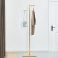 thumbnail image 4 of Miumaeov 2 Hooks Gold Coat Rack Freestanding Coat Hanger Stand Shelf Storage Retro Style, 4 of 10