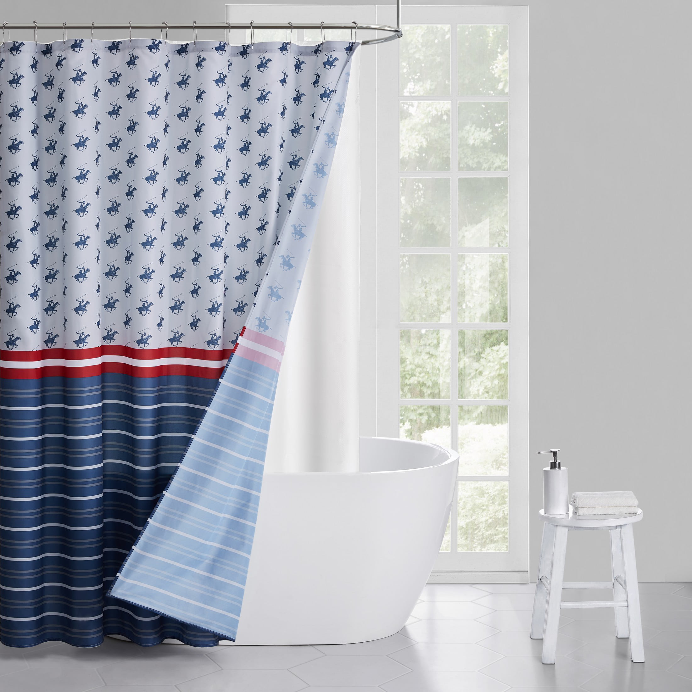 Hockey Puck Bathroom Waterproof Fabric Shower Curtain Liner Bath Doormat Set 71" 