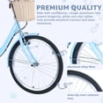 thumbnail image 3 of XYJBHB Women's Beach Cruiser Bike 24", 7-Speed Rattan Basket Step-Through Frame Adjustable Seat Comfort Tires Lightweight Easy Assembly for Smooth Rides, 3 of 7