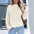 thumbnail image 4 of Women's 2024 Fall Turtleneck Oversized Sweaters Casual Loose Warm Knit Pullover Sweater Top Winter Outfits Light Weight Womens Sweater Mens Hooded Sweater Mens Big And Tall Sweater 4xl Holiday Sweater, 4 of 8