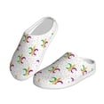 thumbnail image 2 of Fotbe Mardi Gras Carnival1 Pattern Women's Fuzzy Curly Fur Memory Foam Loafer Slippers Indoor Outdoor Slippers Winter Home Shoes-42/43, 2 of 7