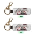 thumbnail image 2 of Wukai Christmas Snowman With Hat Print Leather Car Keychain, Universal Key Fob Keychain, Leather Key Chain Holder for Men and Women,360 Degree Rotatable, 2 of 5