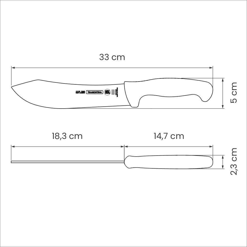 Tramontina Professional 8" Steak Knife with Stainless Steel Blade and White Polypropylene Handle