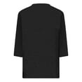 thumbnail image 4 of Oversized Tshirts for Women, 3/4 Sleeve Summer Solid V Neck Travel Tops, Black XL, 4 of 4