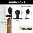 thumbnail image 7 of Homacer Black Rustic Sliding Barn Door Hardware Kit, for Two/Double Doors, 13ft Long Flat Track, T-Shape Design Roller, Heavy Duty, for Interior & Exterior Use, 7 of 7