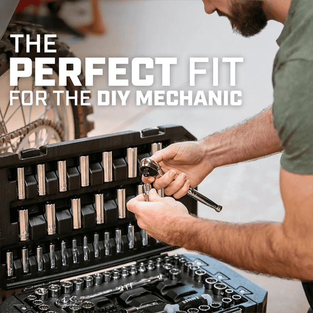 HART 215-Piece Mechanics Tool Kit Box, Multiple Drive with Chrome