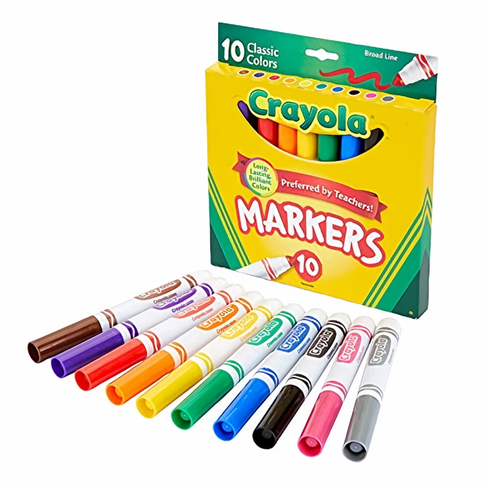 Crayola 10 Classic Broad Line Markers (Pack of 48)