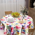 thumbnail image 5 of Spring Summer Floral Round Tablecloth 60 Inch Flower Table Clothes Multicolor Rustic Reusable Circle Table Cover for Picnic Party Dining Room Home Indoor Outdoor Decor, 5 of 5