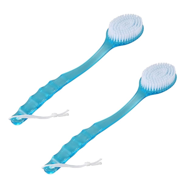 2X Masajeador de Raspador Cepillo para Espalda Cuerpo de Ducha de Bano de Mano Largo Ayudante de Discapacidad Azul