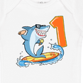 thumbnail image 4 of Inktastic First Birthday Surfing Shark with Hot Dog and Ice Cream Boys or Girls Baby Bodysuit, 4 of 5
