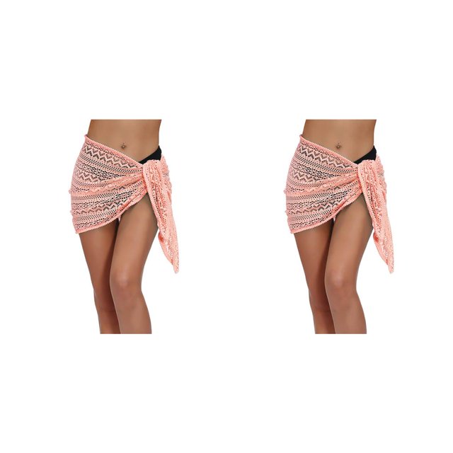 Qarigey Vestidos de playa Diseño ahuecado sexy Cubierta de de encaje transpirable Tipo de envoltura de secado rápido Buena elasticidad Rosado L 2piezas Qarigey CBP392928