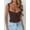 Dark Brown, variant on Women's Lace Up Cami Corset Tops Cold Shoulder Zip Side Ties Back Sexy Going Out Bodyshaper Bustier Top
