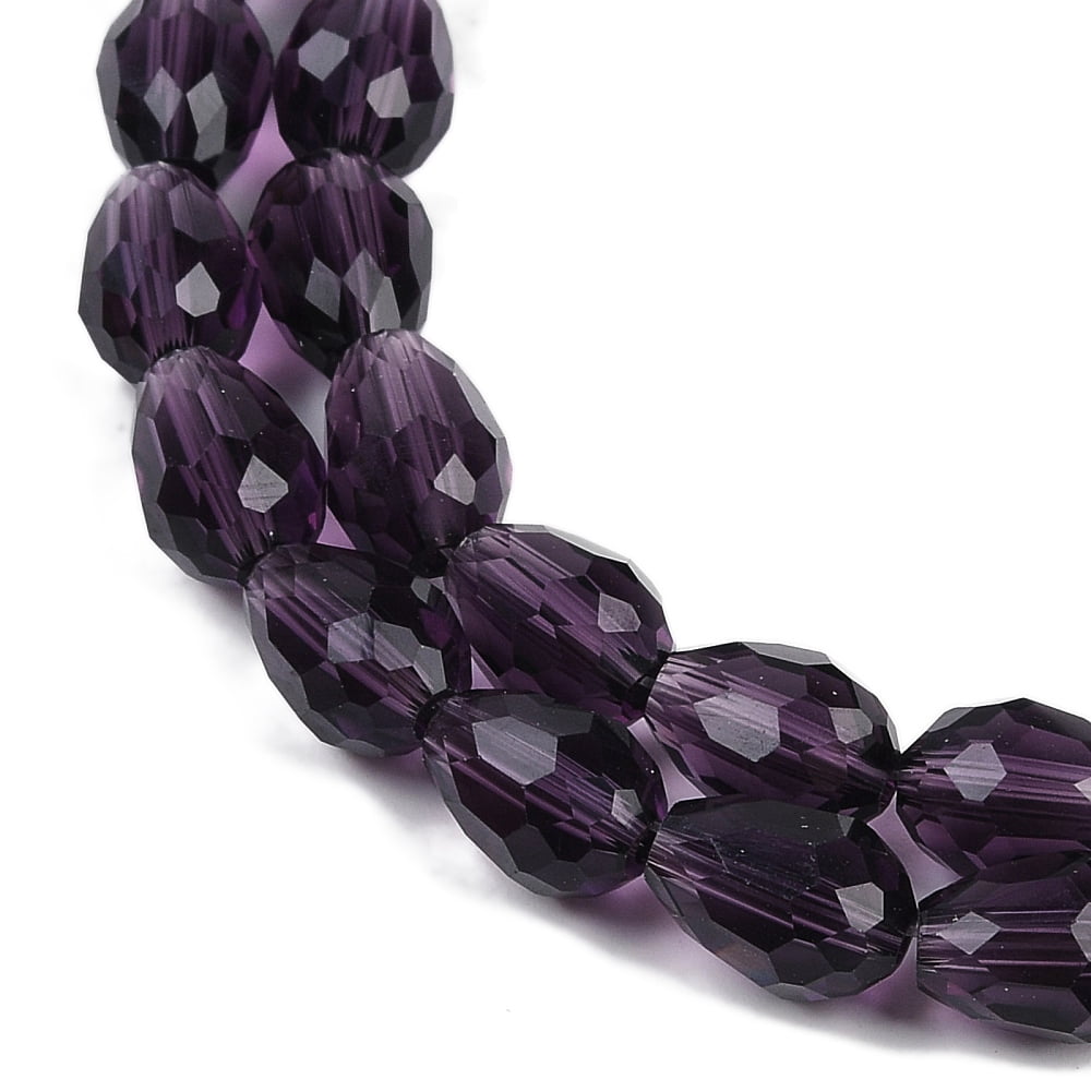 Transparent Glass Beads Strands Faceted Teardrop Indigo 15x10mm Hole: 1.6mm about 46~48pcs/strand 27.95 inch(71cm)