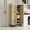 Natural, variant on BOCVKENN Farmhouse Kitchen Pantry Cabinet with 3 AdjustableShelves, Rattan Doors, Freestanding Design for Dining Room& Living Room Furniture Organizer