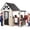 Beige & Black, variant on Aikidkit Outdoor Playhouse with BBQ Grill, Pizza Oven & Cooking Set, Wooden Pretend Playhouse for Kids Ages 3-8, Backyard Outdoor Kids Play Equipment, Casa Para Niñas (68”L x 63”H), White & Black