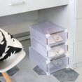thumbnail image 3 of 24 cajones plegables de plástico transparente, organizador de zapatos, caja de almacenamiento apilable, 3 of 4