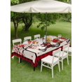 thumbnail image 3 of Outdoor Tablecloth with Umbrella Hole and Zipper, Red Valentine's Day Rectangle Table Cloth 52x70 Inch Waterproof Tablecloth, Love Heart Roses Plaid Romantic Rustic Picnic Table Cover for Patio, 3 of 7