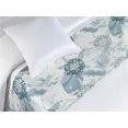 thumbnail image 3 of Floral Bed Runner, Grunge Style Abstract Flowers Continuous Pattern Fashion Ornament, Decorative Accent Bedding Scarf for Hotels Homes & Guest Rooms, Twin, Cadet Blue and Pale Grey, by Ambesonne, 3 of 3
