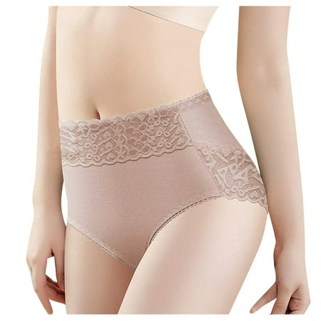 GHSOHS Womens Underwear Thongs Women s High Waisted Underwear Tummy Control Women s Briefs Lace Trim Plus Size Panties Cotton Crotch Seamless Underwear No Show Lace Panties Panty Panties for Wom XL