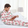 thumbnail image 6 of Salouo Strawberry Print Button-Front Long Sleeve Pajama Set for Men, Soft 2Pjs Men's Long Sleeve Sleepwear-Medium, 6 of 7