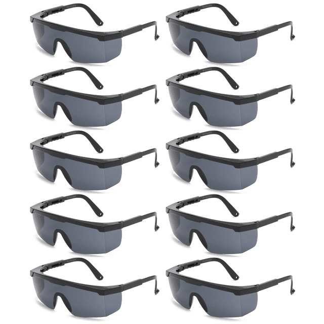 OWL Eye Protection Safety Glasses for Men- Clear Wraparound Lens No-Slip, Adjustable, Lab Goggles - Smoke