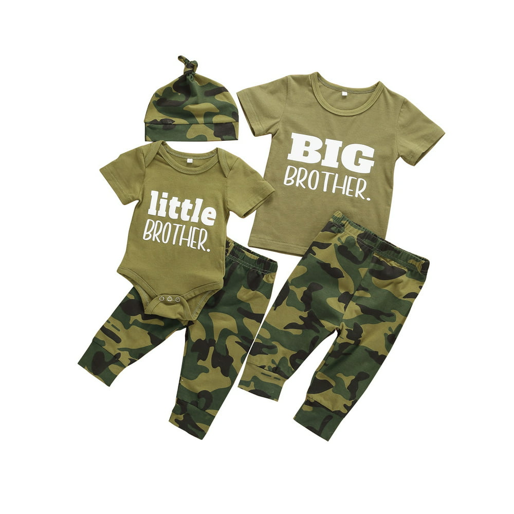 Toddler Baby Kids Boys Clothes Set Big/Little Brother Outfit Romper ...