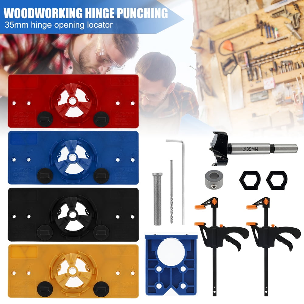 35mm Cabinet Hinge Hole Jig Drilling Wood Hole Saw Drill Locator Guide Tools BSG 