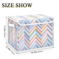 thumbnail image 5 of Yayeee Collapsible Cube Storage Bin with Lid Fabric Closet Decorative Basket with Handles, Purple Geometric, 5 of 7
