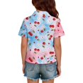 thumbnail image 7 of Hearthz Polo Shirts for Girls Cherry Floral Printed Short Sleeve Cute Shirts for Girls Lapel Collar Teen Girl Trendy Clothes School Uniform 11-12Y, 7 of 7