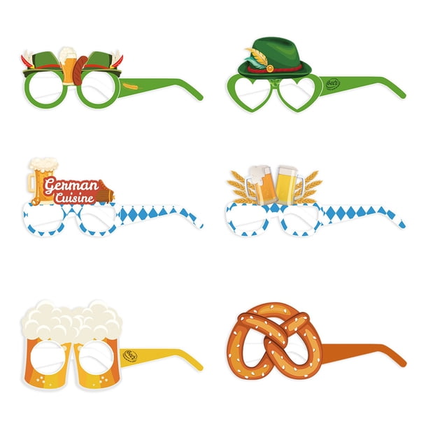 Fiesta temática Oktoberfest Gafas divertidas Accesorios fotográficos Gafas de papel para fiestas