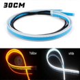thumbnail image 2 of unidades de luces LED DRL para coche, luces diurnas flexibles e impermeables, barra de luz para motocicleta, intermitentes, luces de freno y agua de 12 V (blanco y amarillo - 30 cm), 2 of 5