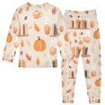 thumbnail image 2 of FORMRS Long Sleeve Top and Pants Pajama Set for Niños 2-Piece Sleepwear, Sizes 18M-8Y, Beige Fall Acorns Pattern, 2 of 6