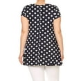 thumbnail image 4 of Women's Plus Size Side Pockets Polka Dot Short Sleeves Relaxed Tunic Tee Top, 4 of 4
