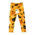 thumbnail image 4 of Girls' Halloween Leggings Pumpkin Printed Pants High Waist Stretchy Leggings for Girls 3-7Y, 4 of 6