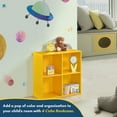 thumbnail image 4 of Kings Brand Furniture - 4 Cube Storage Organizer Book Shelf, Toy Storage Organizer for Playroom, Bedroom, Nursery School, Yellow, 4 of 7