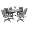 thumbnail image 6 of Caster Chair Company 7-Piece 42x[42/60] Caster Dining Set Wood Edge Laminate Table Top & Smoke Chairs, 6 of 20