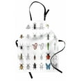 thumbnail image 1 of Insects Apron, Different Kinds of Insects Colored and Outline Designs on Plain Backdrop Print, Unisex Kitchen Bib with Adjustable Neck for Cooking Gardening, Adult Size, Multicolor, by Ambesonne, 1 of 4