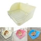 thumbnail image 5 of Caja de arena para conejos - Inodoro para mascotas Jaula de arena para esquinas Caja para orinal Caja rectangular de plástico para animales pequeños - Blanco SM SunniMix Inodoro con bandeja de arena, 5 of 8