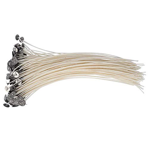 Strnek 100 pcs Candle Wicks, Low Smoke Candle Making Wick Eco-Friendly Handmade Lampwick for DIY Candles(25cm)