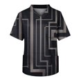 thumbnail image 1 of Fashion Men's Short Sleeve V Neck Printed Working Chest Pocket Carer Top S, 1 of 3