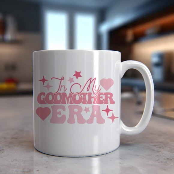1pc, 11oz, Ceramic coffee mug, Godmother Gift, In My Godmother Era Mug, Godmother Proposal, Godparent Proposal, Will You Be My Godmother Mug, Reveal MugChristmas Gifts,White,11oz