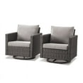 thumbnail image 3 of PARKWELL Outdoor Swivel Glider Chair Set of 2, Patio Swivel Rocking Lounge Chair with Gray Cushions for Balcony Patio, Brown Wicker, 3 of 10