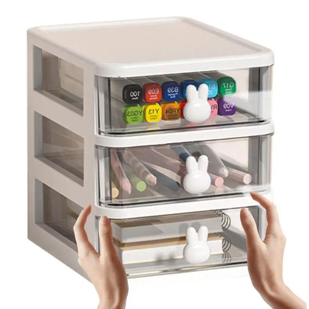 linyes Desk organizer with drawer, cute desk accessories, space saving stationery box