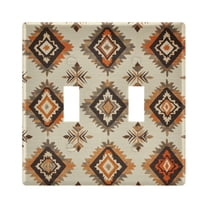 Yayeee Toggle Light Switch Wall Plate 2-Gang 4.56"x4.48" Decorative Outlet Cover, Geometric Designs